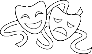 drama-masks-clipart-two-masks-with-faces-drawn-in-white