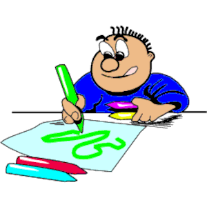 draw-clipart-a-cartoon-boy-writing-on-piece-of-paper