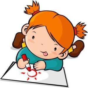 draw-clipart-a-little-girl-writing-on-paper