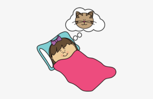 dream-clipart-a-woman-sleeping-with-her-cat-on-back
