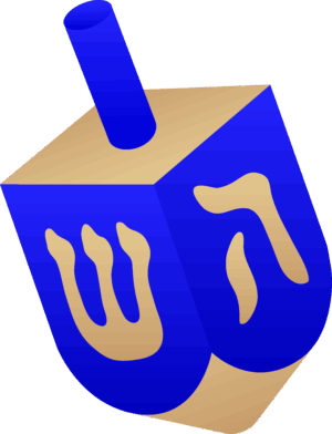 dreidel-clipart-a-blue-and-gold-dice-with-white-on-it