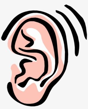 Ears Clipart A Pair Of Ears With Black And White Outline