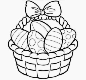 easter-clipart-black-and-white-a-basket-of-easter-eggs-with-bow