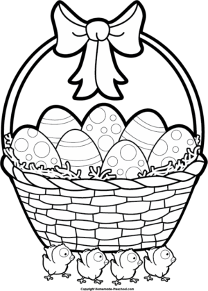 easter-clipart-black-and-white-a-basket-with-eggs-and-bow