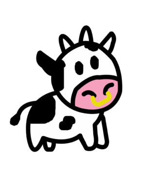 easy-clipart-a-cow-with-pink-nose-and-yellow