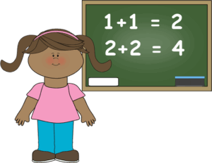 easy-clipart-a-girl-standing-in-front-of-chalkboard