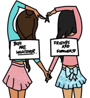 easy-clipart-two-girls-holding-signs-that-say-friends-are-forever