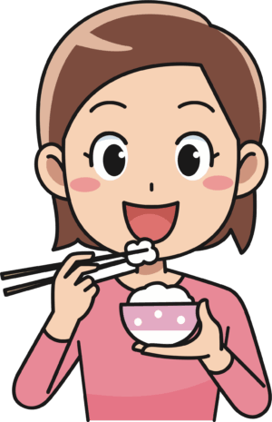 eat-clipart-a-woman-eating-bowl-of-rice