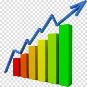 economy-clipart-a-colorful-bar-chart-with-an-arrow-pointing-up