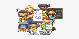 ela-clipart-a-group-of-children-sitting-in-front-blackboard