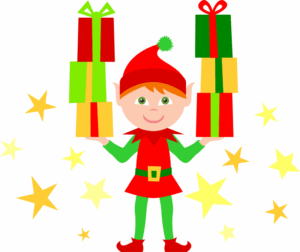 elves-clipart-a-little-elf-holding-two-presents