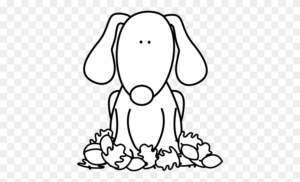 fall-clipart-black-and-white-a-dog-with-bone-in-its-mouth-sitting-on-the-ground