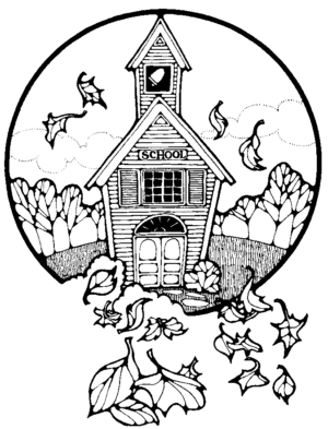 fall-clipart-black-and-white-a-house-with-leaves-and-moon-in-the-background