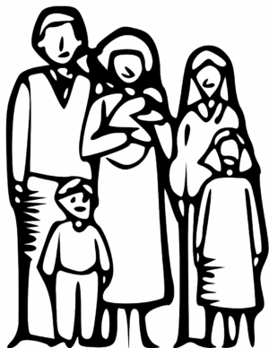 family-clipart-black-and-white