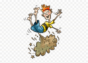 fart-clipart-a-cartoon-boy-jumping-on-pile-of-garbage
