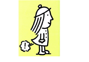 fart-clipart-a-drawing-of-woman-holding-dog