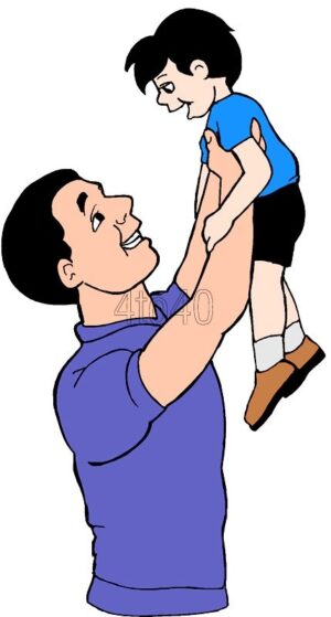 father-clipart-a-man-holding-child-in-his-arms