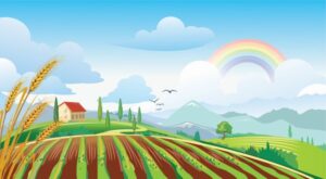 field-clipart-a-farm-with-rainbow-and-in-the-sky