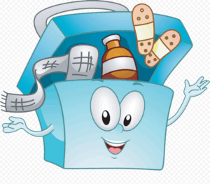 first-aid-clipart-a-cartoon-blue-shopping-bag-with-smiling-face-and-arms