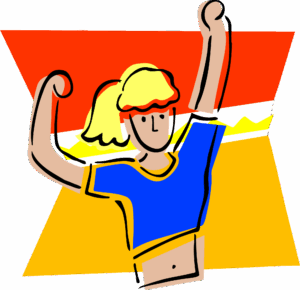 fitness-clipart-a-woman-in-blue-shirt-is-throwing-ball