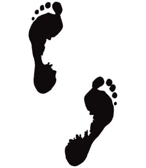 Footprint Clipart A Black And White Silhouette Of Baby Footprint