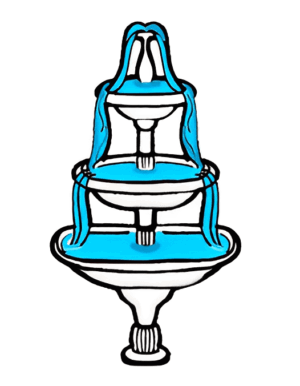 fountain-clipart-a-cartoon-drawing-of-woman-in-blue-dress