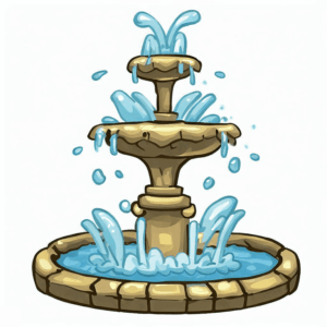 fountain-clipart-a-fountain-with-water-drops