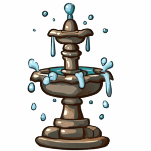 fountain-clipart-a-fountain-with-water-drops-vector