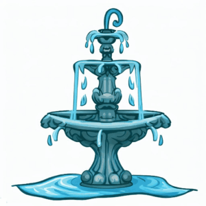 fountain-clipart-a-water-fountain-with-blue-drop