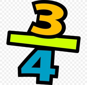 fractions-clipart-a-number-four-with-green-and-yellow-stripe
