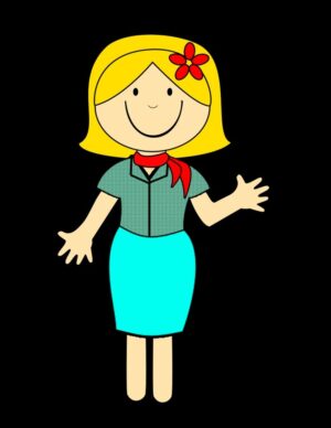 free-clipart-for-teachers-a-cartoon-girl-with-blonde-hair-and-blue-skirt