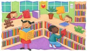 free-clipart-library-a-book-with-children-reading-books-in-the-library