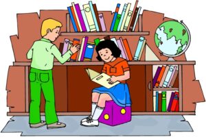free-clipart-library-a-boy-and-girl-reading-books-in-front-of-bookcase