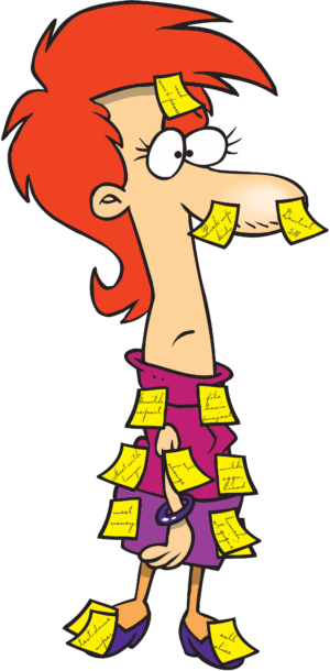friendly-reminder-clipart-a-cartoon-character-with-red-hair-and-pink-dress