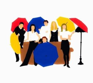 friends-tv-show-clipart-a-group-of-people-sitting-on-couch-under-umbrellas