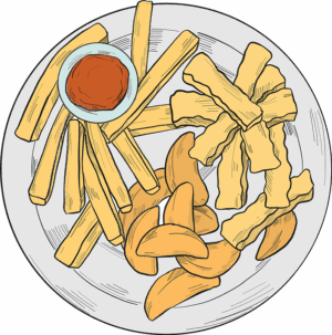 fries-clipart-a-plate-of-food-with-fork-and-knife