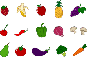 fruits-and-vegetables-clipart-a-bunch-of-fruits-and-vegetables-on-black-background