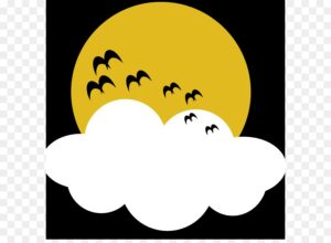 full-moon-clipart-a-yellow-moon-with-bats-flying-in-the-sky