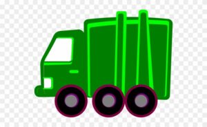 garbage-truck-clipart-a-green-garbage-truck-with-black-and-white-outline