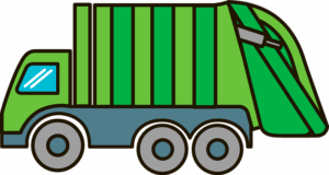 garbage-truck-clipart-a-green-garbage-truck-with-black-background