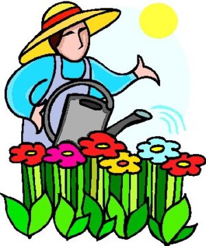 gardening-clipart-a-woman-watering-flowers