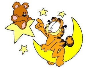 Garfield Clipart A Cartoon Bear And Cat Are Sitting On The Moon