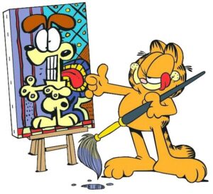 garfield-clipart-a-cartoon-cat-painting-picture-of