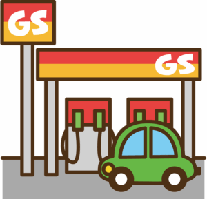 gas-station-clipart-a-green-car-is-parked-in-front-of-gas-station