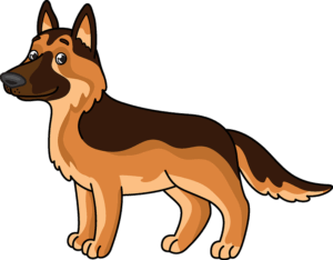 german-shepherd-clipart-a-brown-dog-standing-on-black-background
