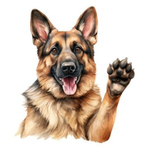 german-shepherd-clipart-a-german-shepherd-dog-with-its-paw-raised-up