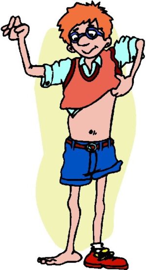 get-dressed-clipart-a-cartoon-boy-with-red-shirt-and-blue-shorts