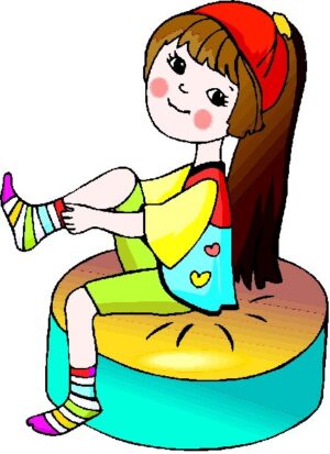 getting-dressed-clipart-a-girl-sitting-on-stool-with-her-feet-up