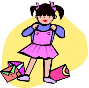 getting-dressed-clipart-a-girl-with-bag-and-paper