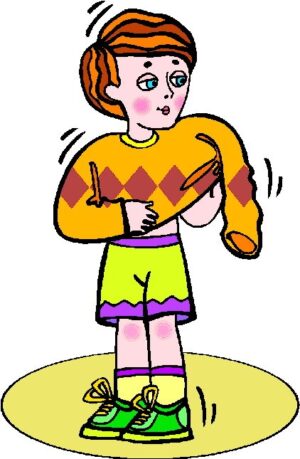getting-dressed-clipart-a-girl-with-bandage-on-her-arm